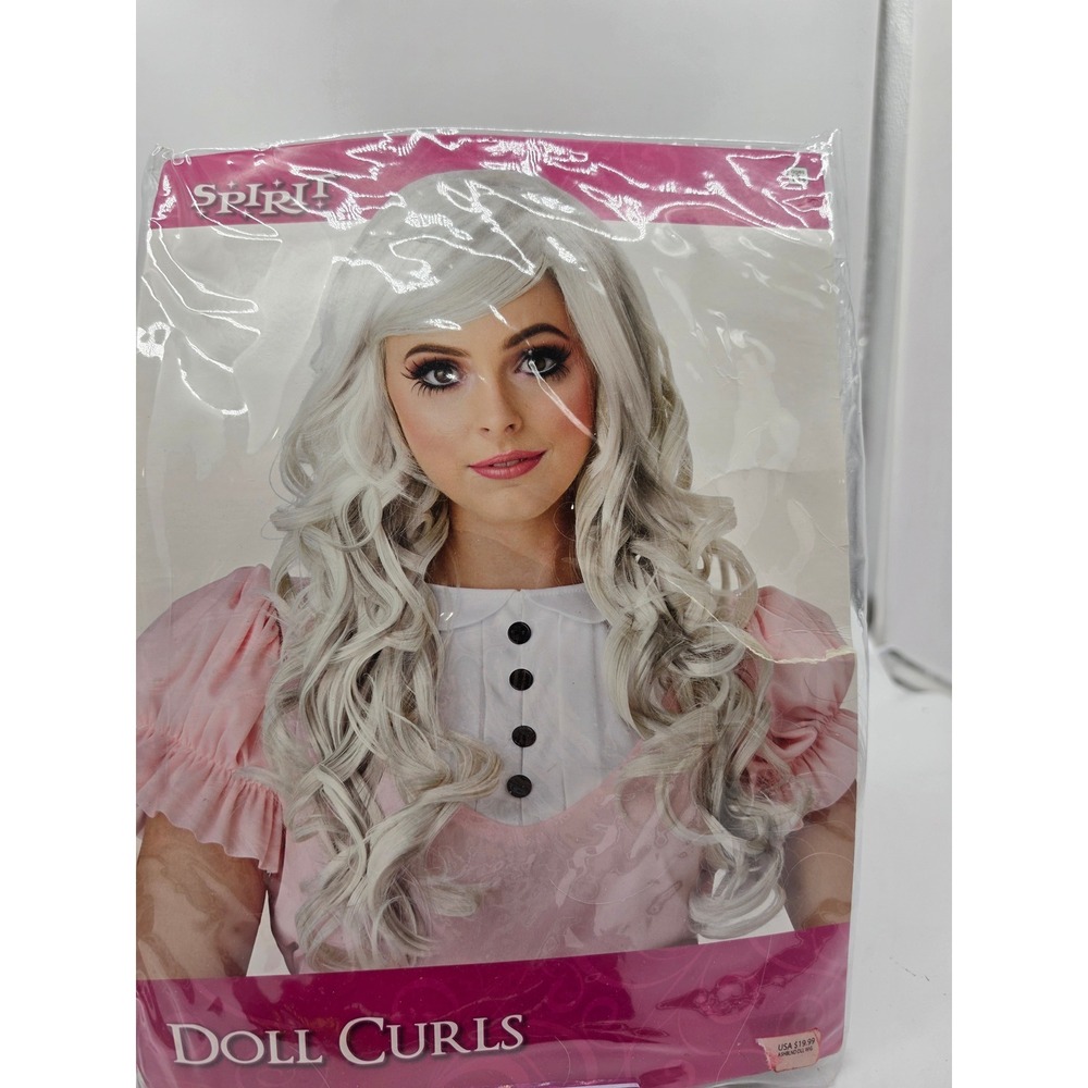 Spirit Halloween Dolly Curls Blonde long Wig and necklace set - Picture 2 of 8